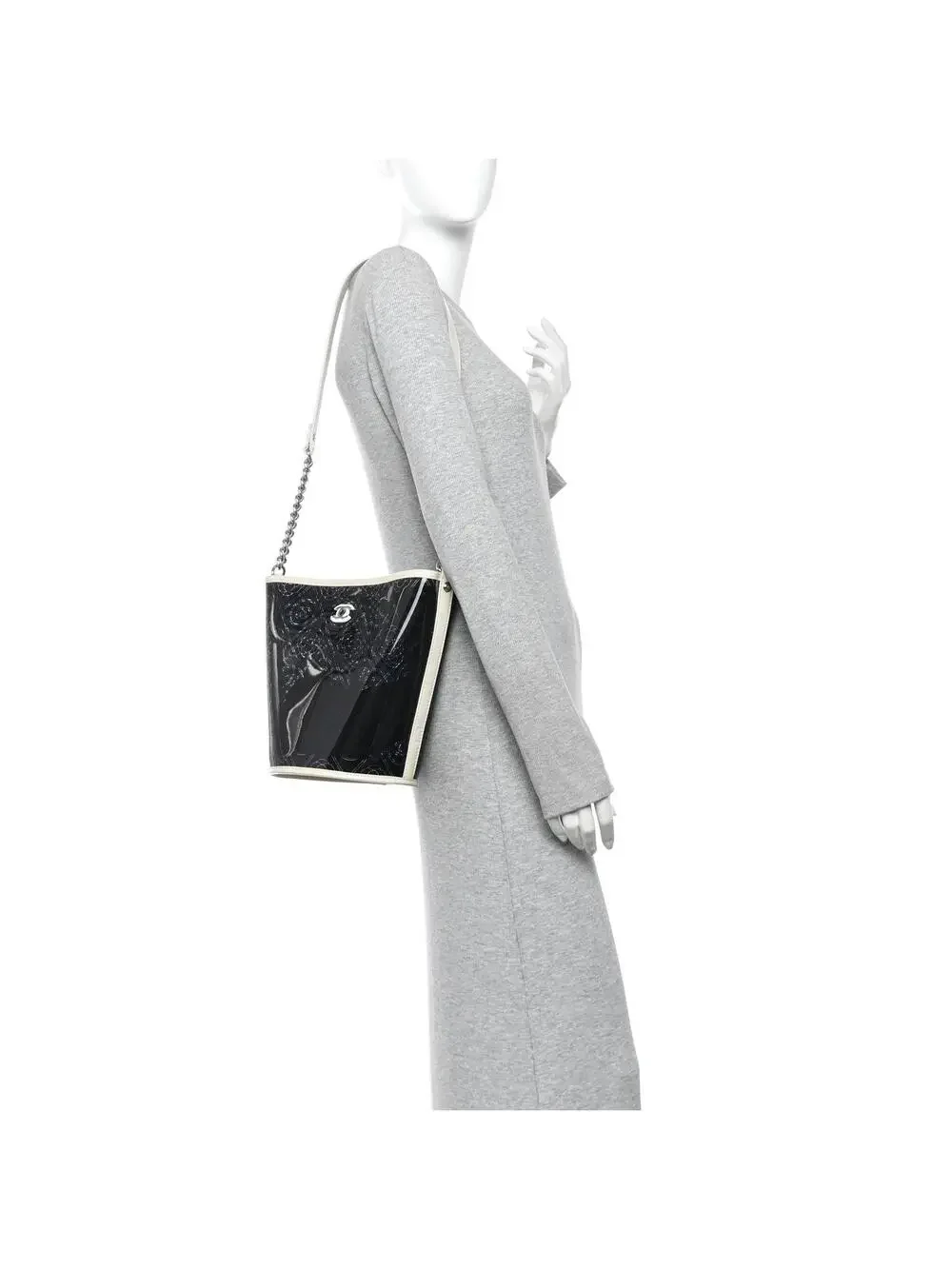 Chanel Crumpled Calfskin Pvc Camellia #282448C14B